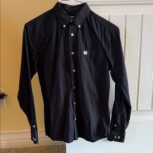 Cinch Black Casual Button-Down Shirt